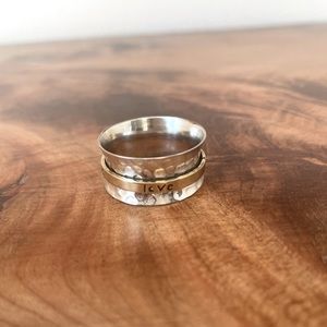 Silver meditation/spinner ring.